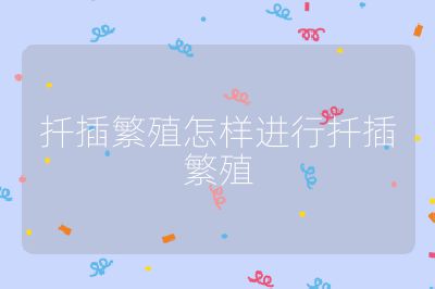 扦插繁殖怎样进行扦插繁殖