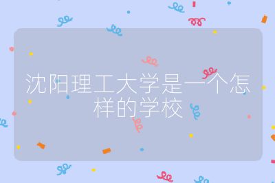 沈阳理工大学是一个怎样的学校