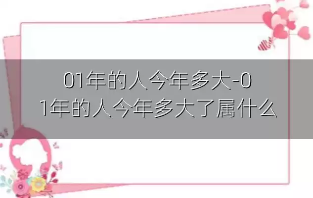 01年的人今年多大-01年的人今年多大了属什么