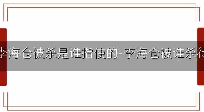李海仓被杀是谁指使的-李海仓被谁杀得