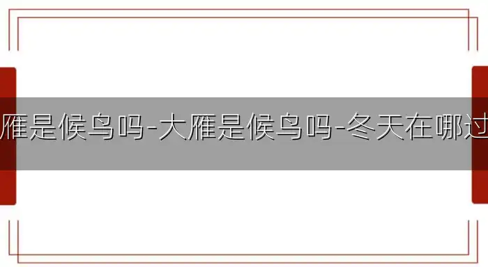 大雁是候鸟吗-大雁是候鸟吗-冬天在哪过冬
