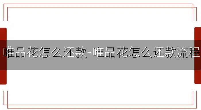 唯品花怎么还款-唯品花怎么还款流程