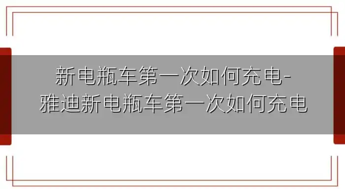 新电瓶车第一次如何充电-雅迪新电瓶车第一次如何充电