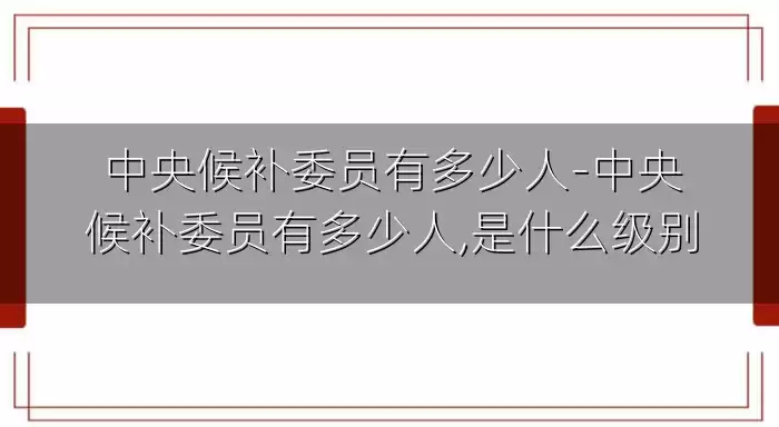 中央候补委员有多少人-中央候补委员有多少人,是什么级别