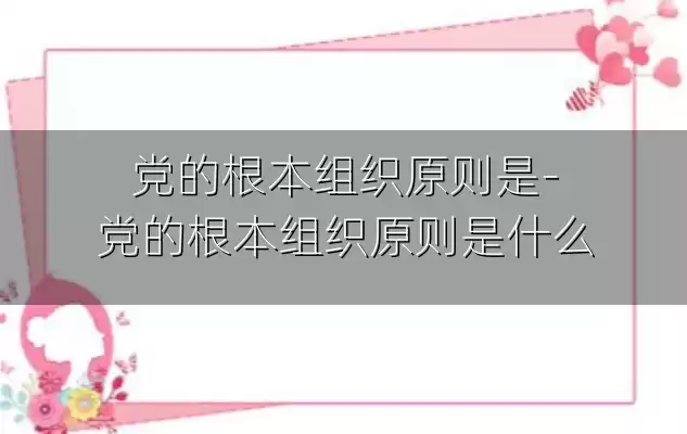 党的根本组织原则是-党的根本组织原则是什么