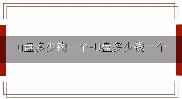 u盘多少钱一个-U盘多少钱一个